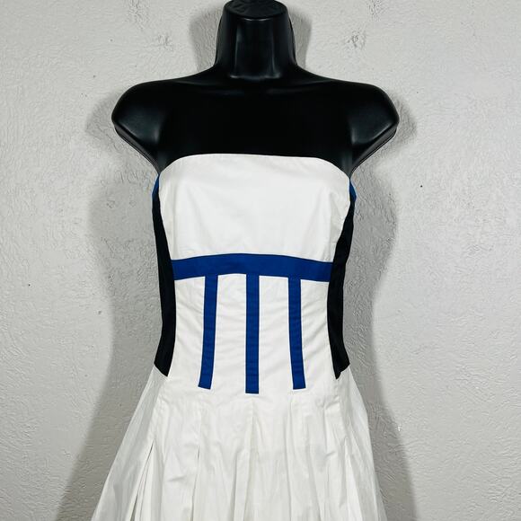 Karen Millen Strapless Mod Dress Party Cocktail Stripe - 4 - Picture 5 of 9